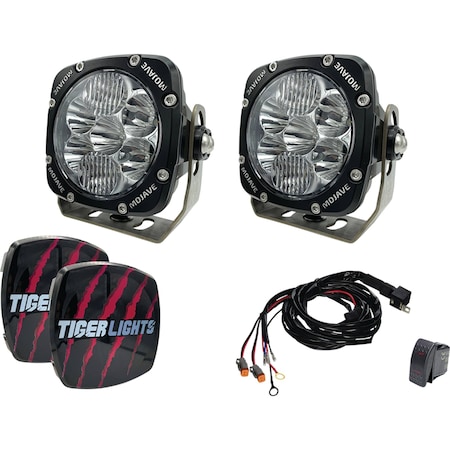 Tiger Lights Dual LED 5" Mojave Light Kit Spot/Flood Light Pattern, 12-24 Volt; TLM5-KIT